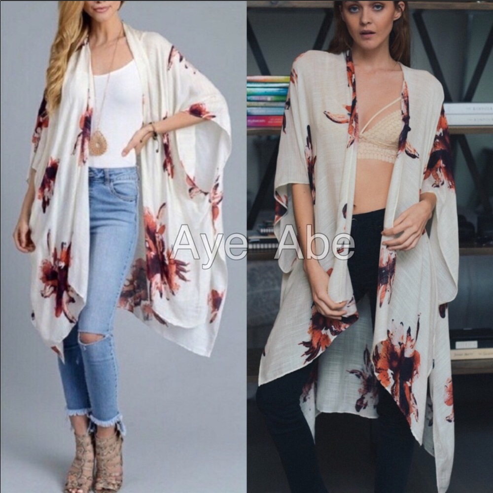 Kimono floral print cover up - Picture 4 of 6